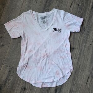 Mighty Fine Mrs. T-shirt Pink & White {Large}